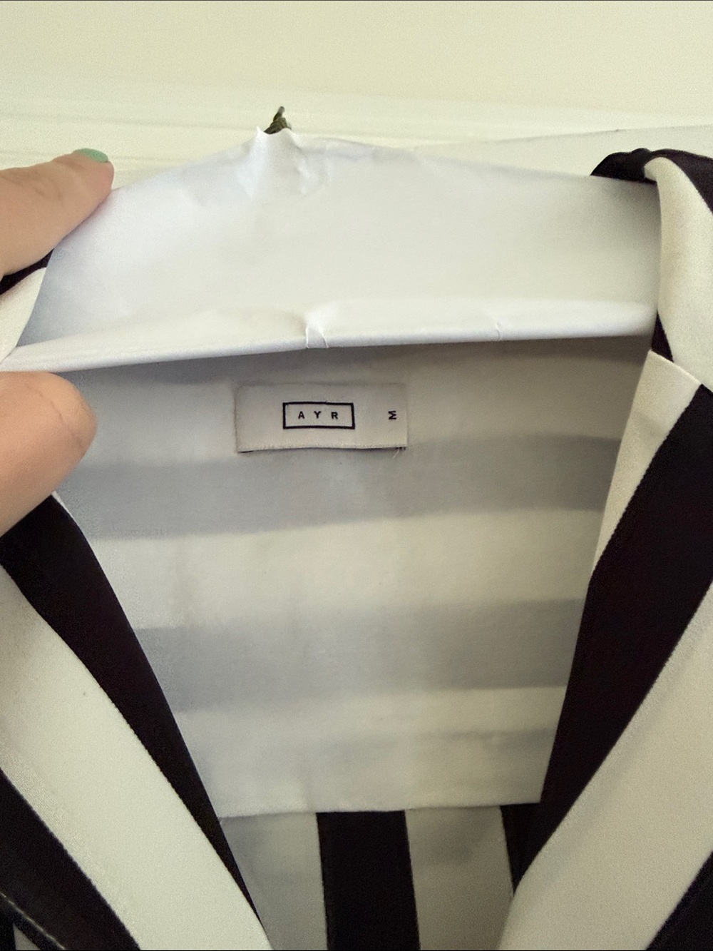 AYR Black and White Striped Button-Up Top - Picture 2 of 5